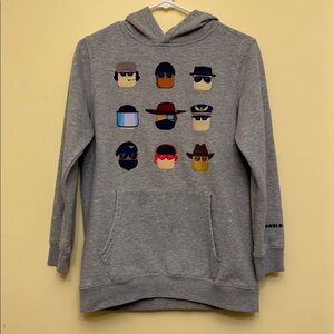 Roblox Gray Hoodie with Graphic Design